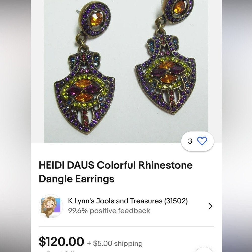 HEIDI DAUS • ART DECO • DANGLE EARRINGS - Picture 8 of 8